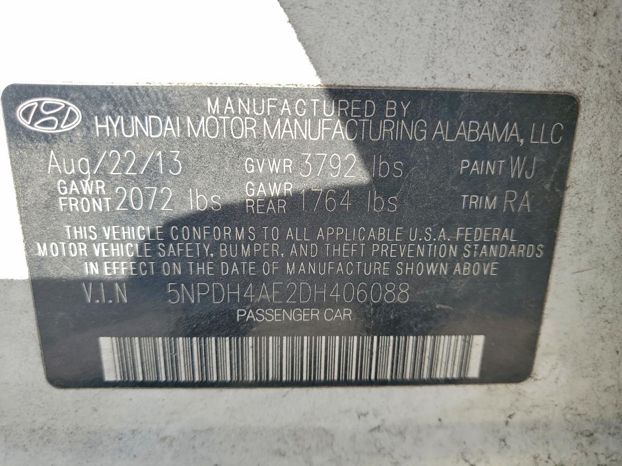 2013 HYUNDAI ELANTRA GLS photo 12