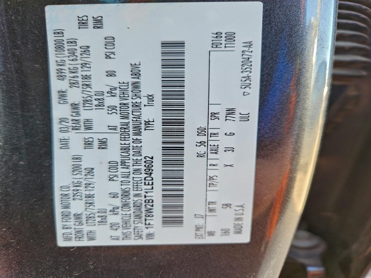 2020 FORD F250 SUPER DUTY photo 12