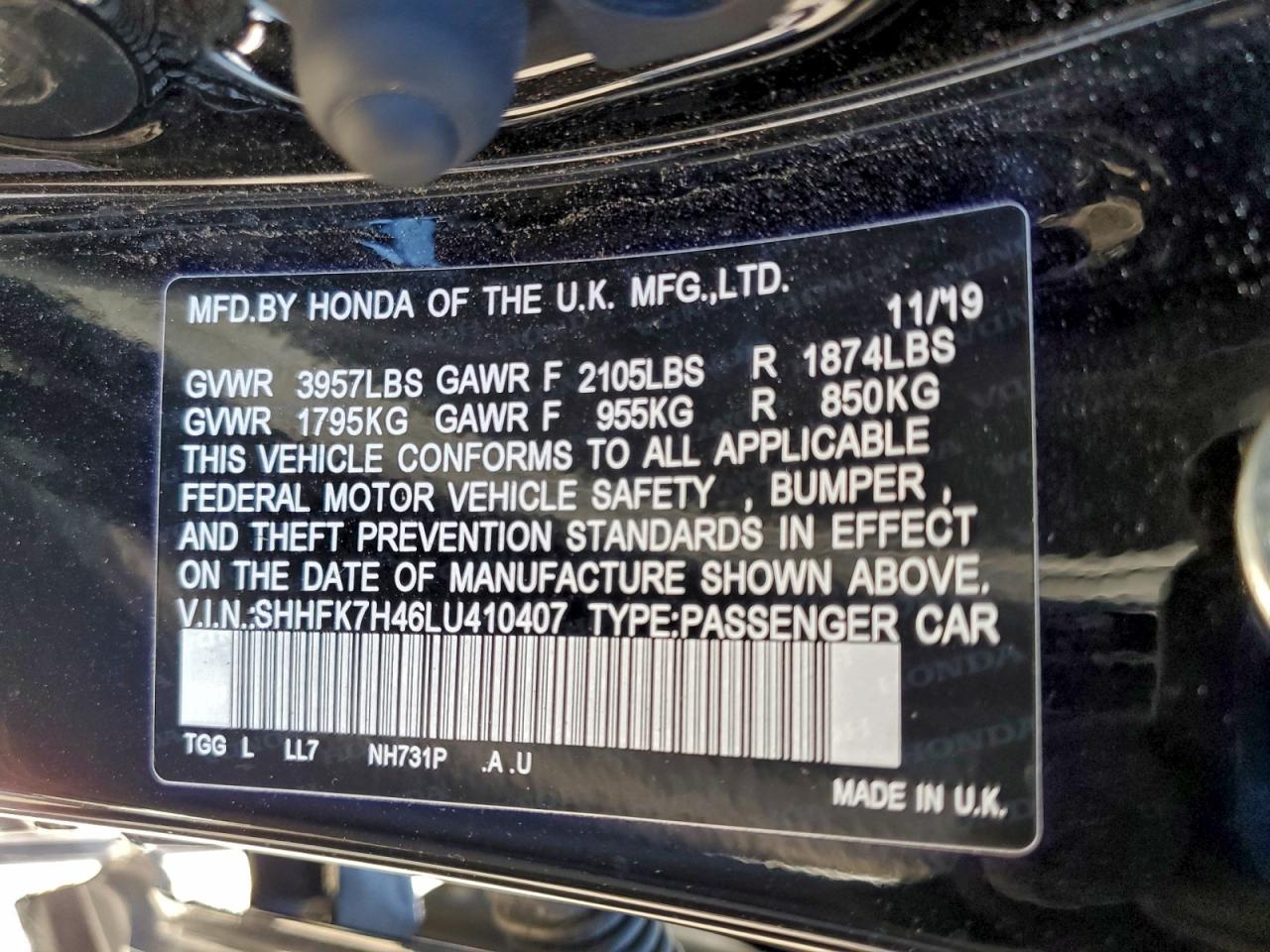 2020 HONDA CIVIC SPORT photo 13