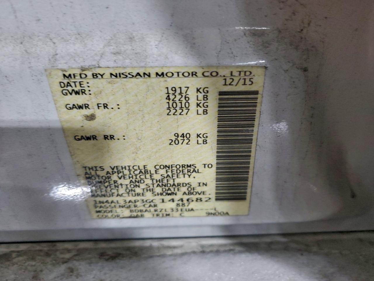 2016 NISSAN ALTIMA 2.5 photo 13