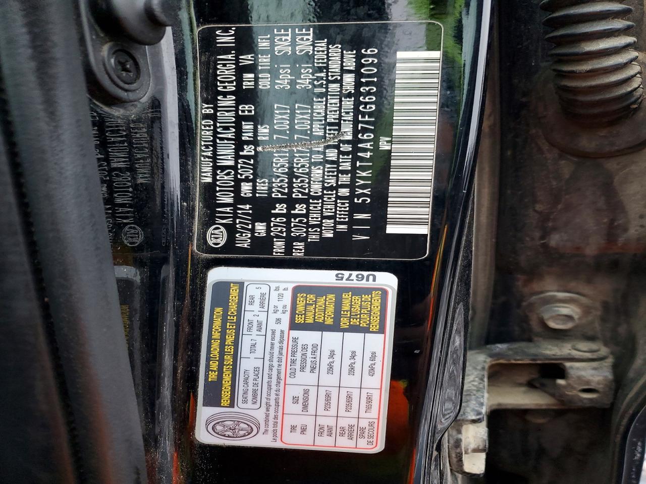 2015 KIA SORENTO LX photo 12