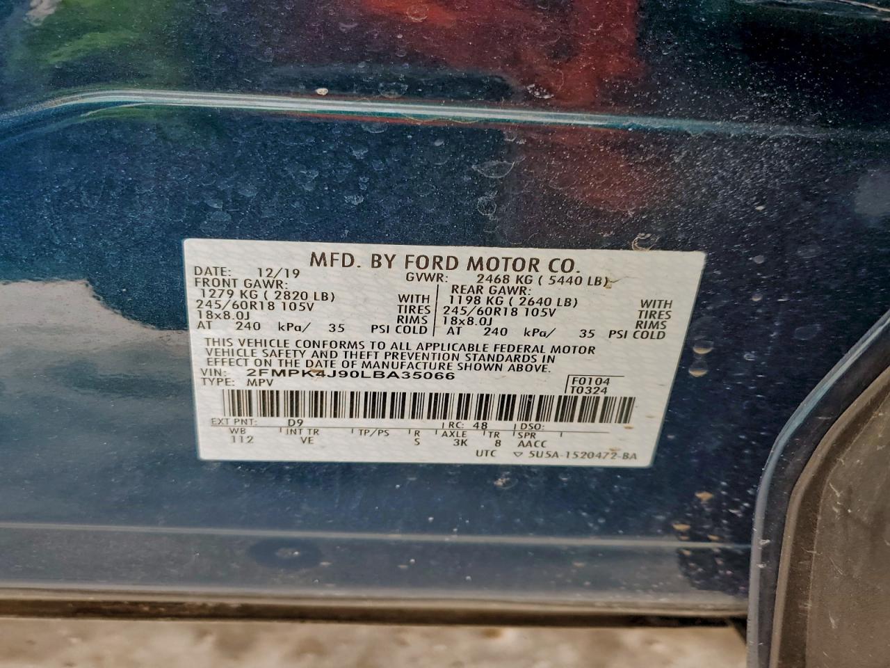2020 FORD EDGE SEL photo 13