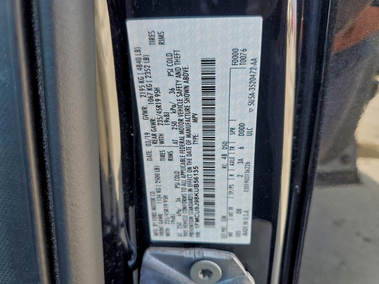 2019 FORD ESCAPE TITANIUM photo 14