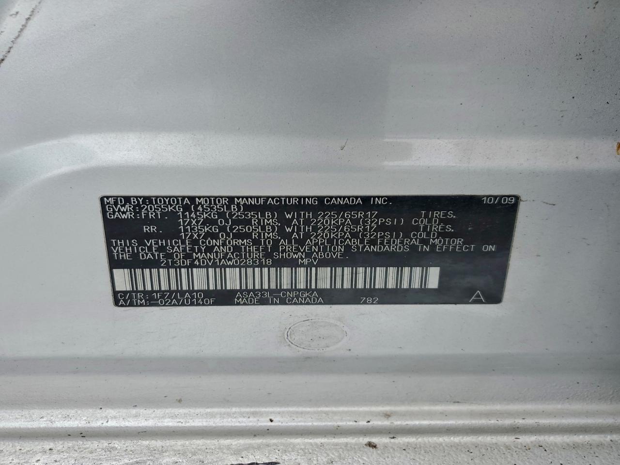 2010 TOYOTA RAV4 LIMITED photo 13