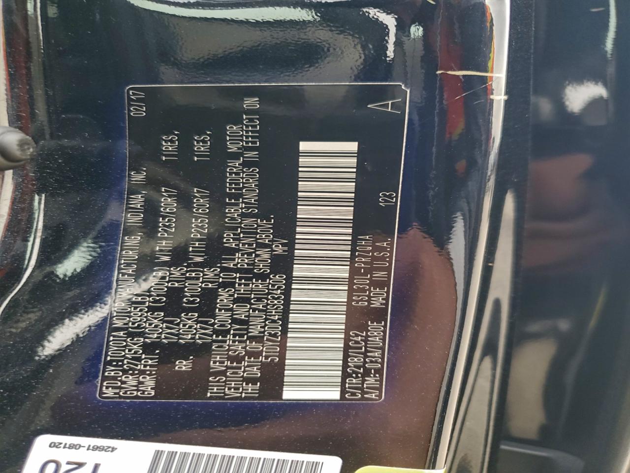 2017 TOYOTA SIENNA XLE photo 13