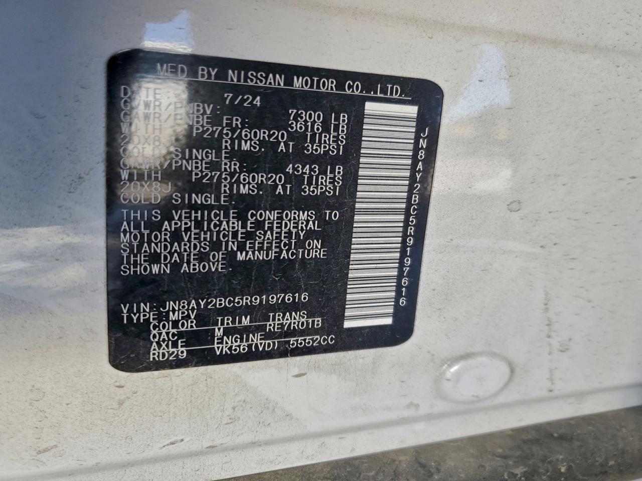 2024 NISSAN ARMADA SL photo 13