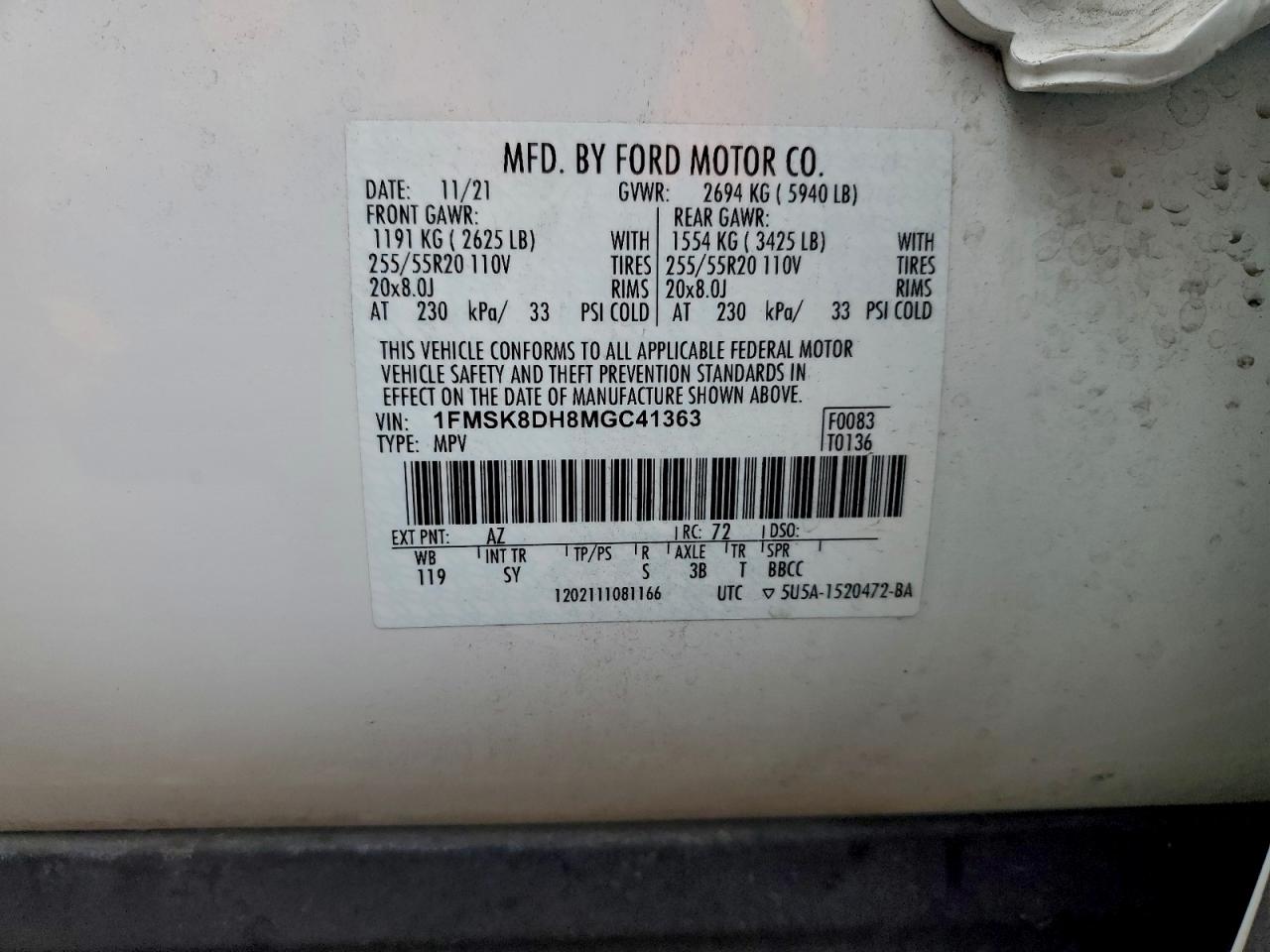 2021 FORD EXPLORER XLT photo 13