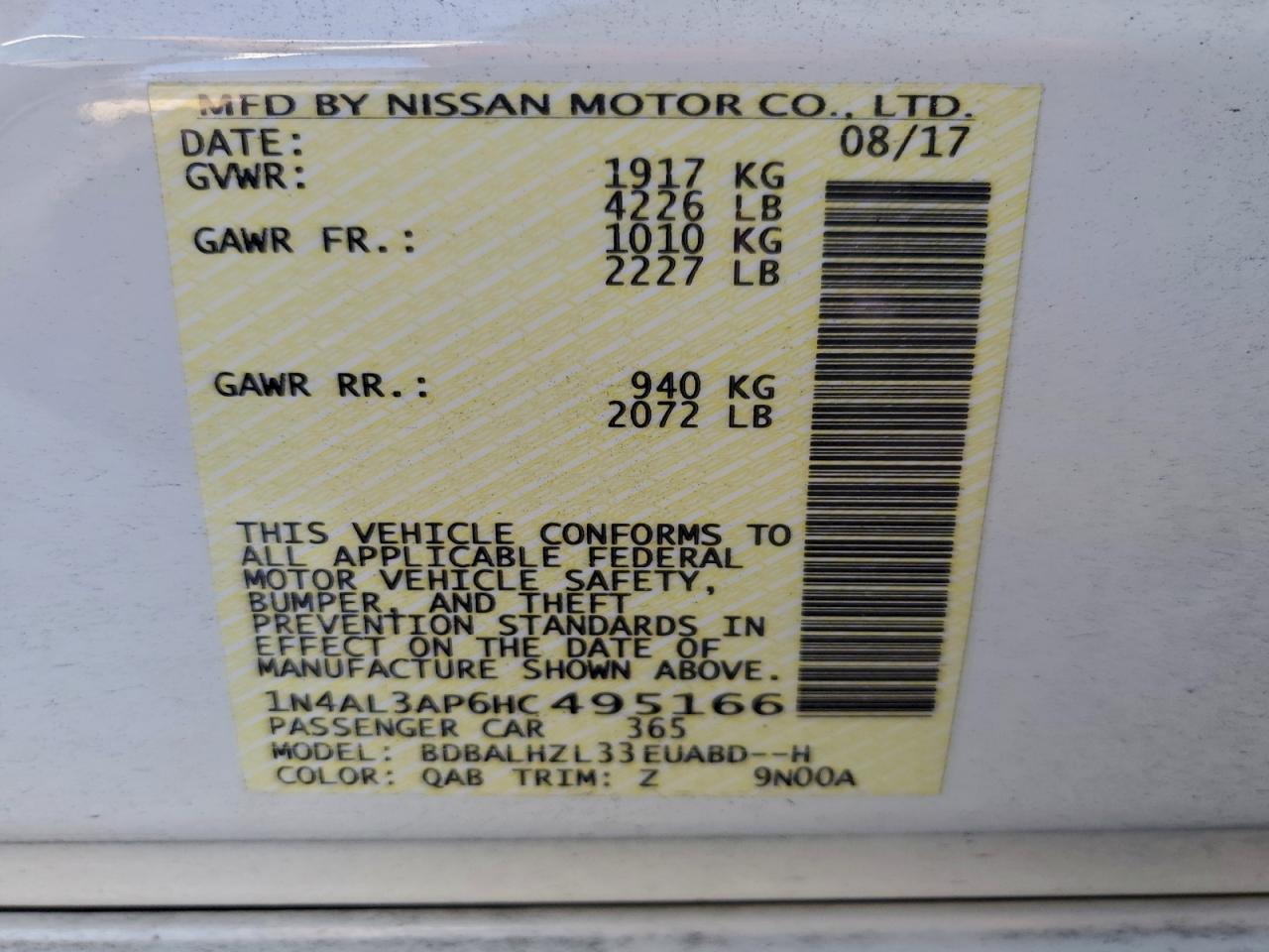 2017 NISSAN ALTIMA 2.5 photo 13