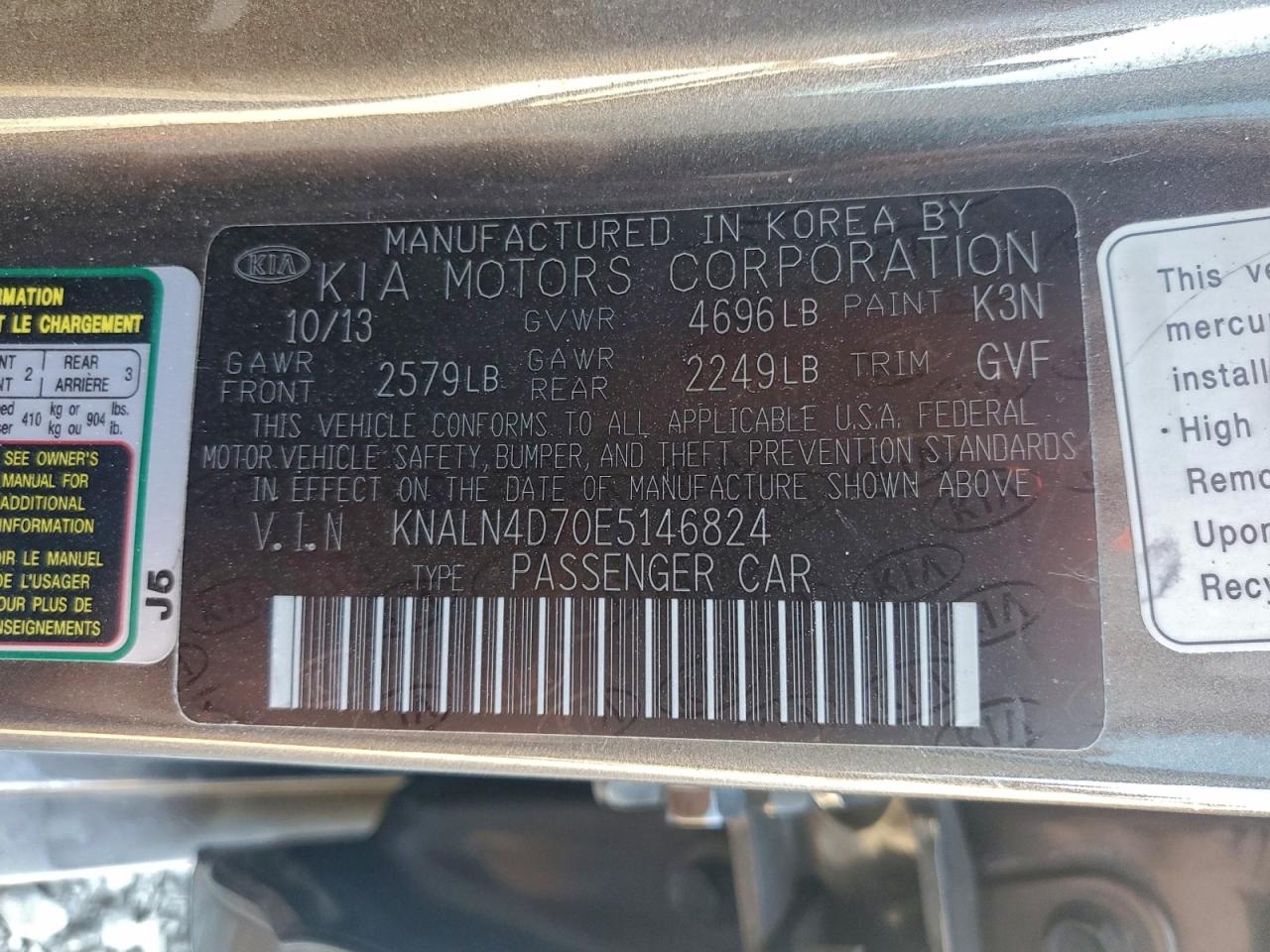 2014 KIA CADENZA PREMIUM photo 13