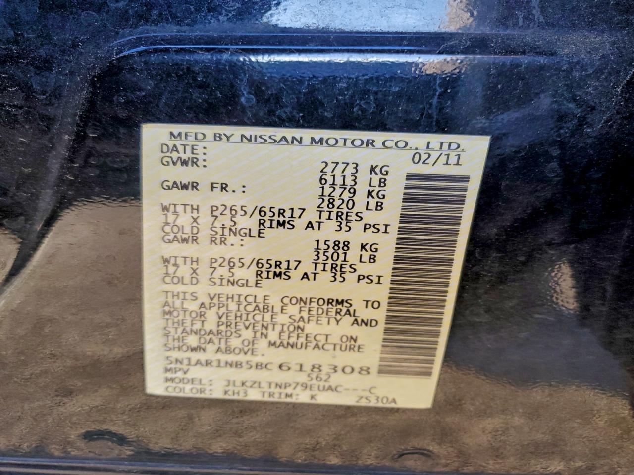 2011 NISSAN PATHFINDER S photo 13