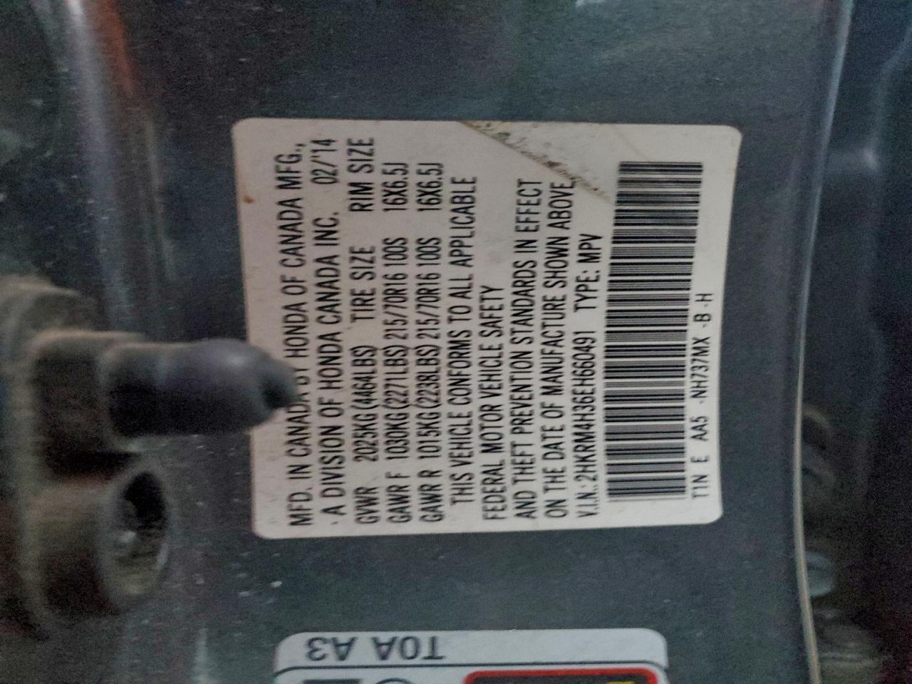 2014 HONDA CR-V LX photo 13