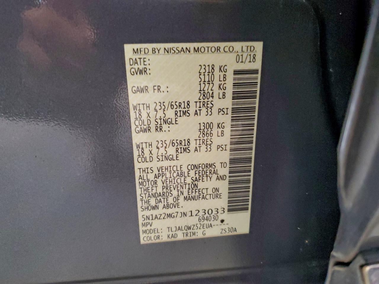 2018 NISSAN MURANO S photo 14