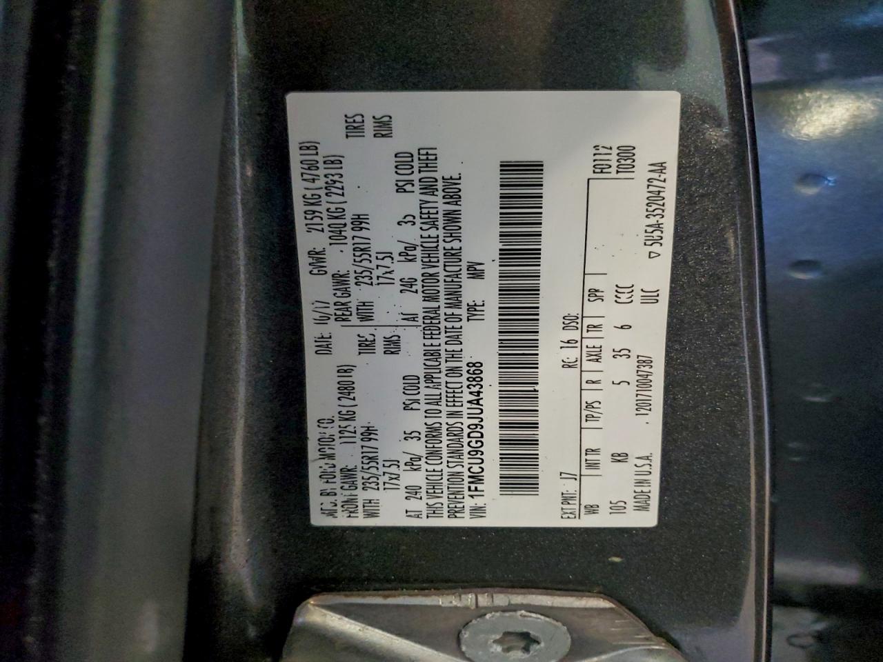 2018 FORD ESCAPE SE photo 12