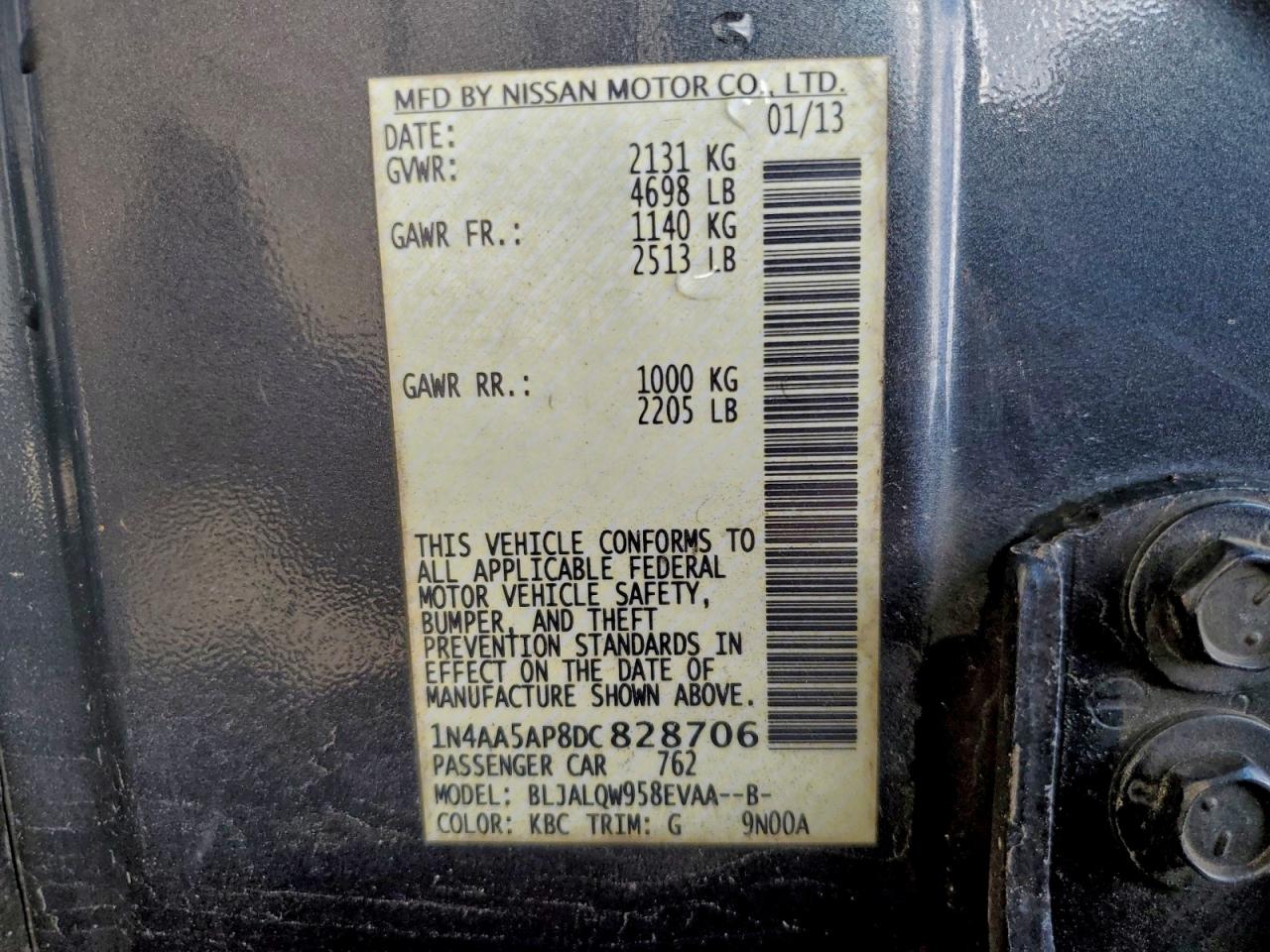 2013 NISSAN MAXIMA S photo 12