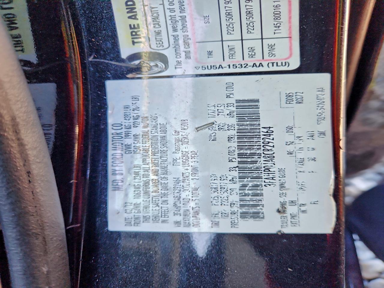2012 FORD FUSION SEL photo 12