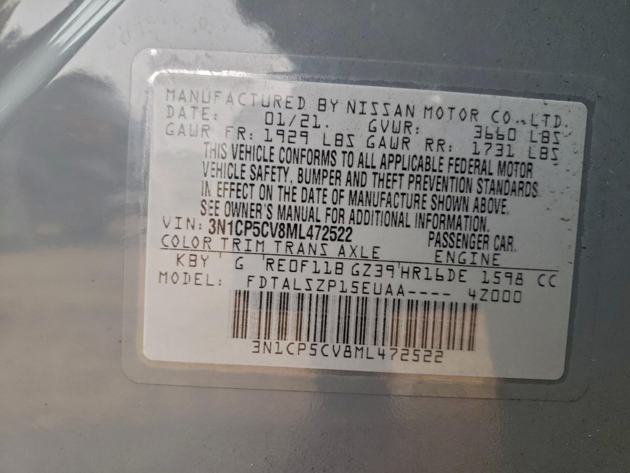 2021 NISSAN KICKS SV photo 13