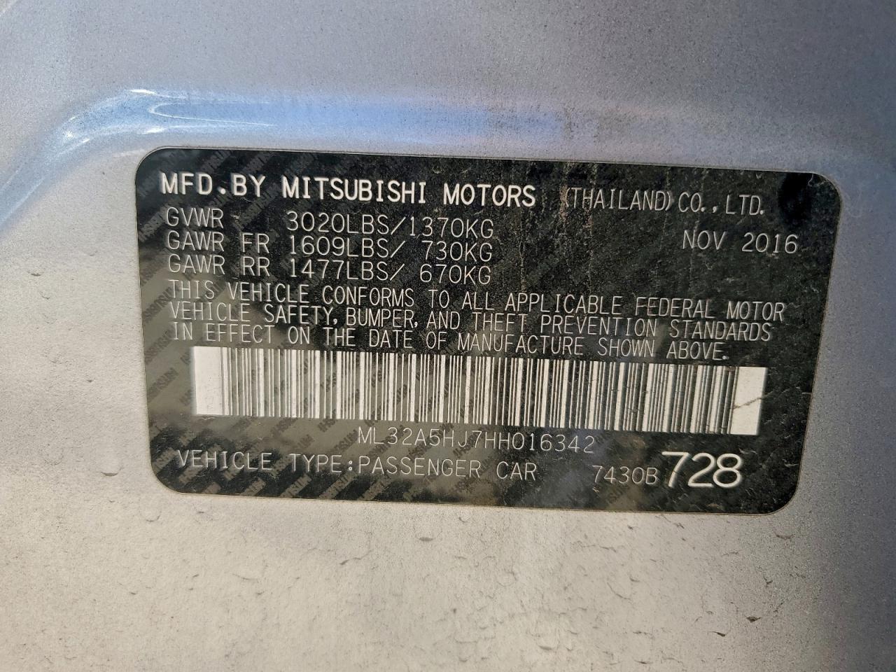 2017 MITSUBISHI MIRAGE GT photo 25
