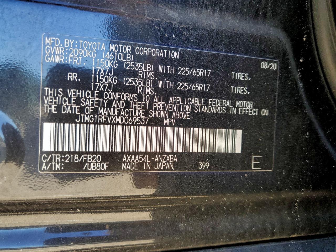 2021 TOYOTA RAV4 LE photo 13