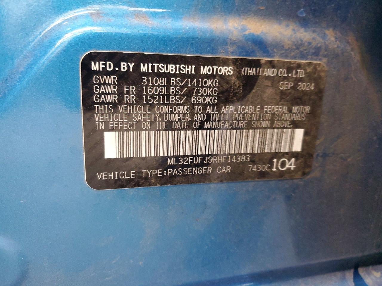 2024 MITSUBISHI MIRAGE G4 ES photo 12