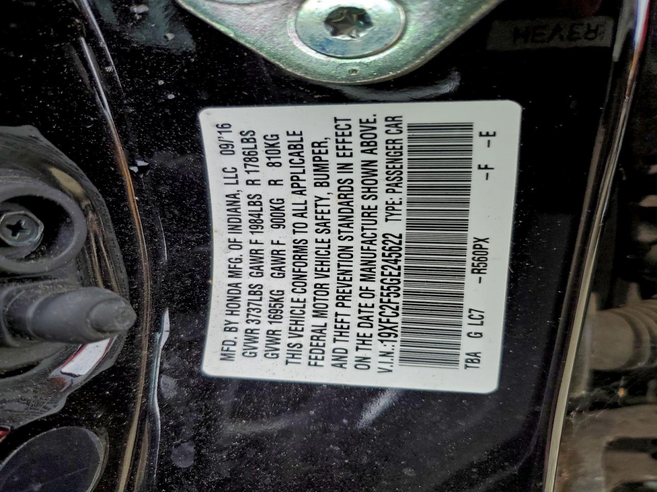 2016 HONDA CIVIC LX photo 12