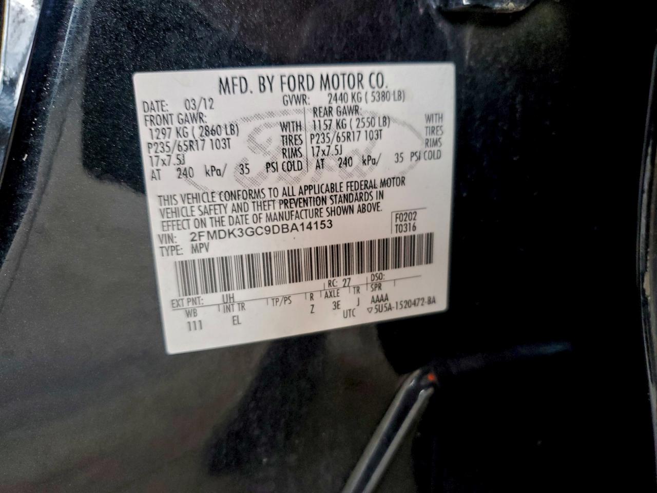 2013 FORD EDGE SE photo 13
