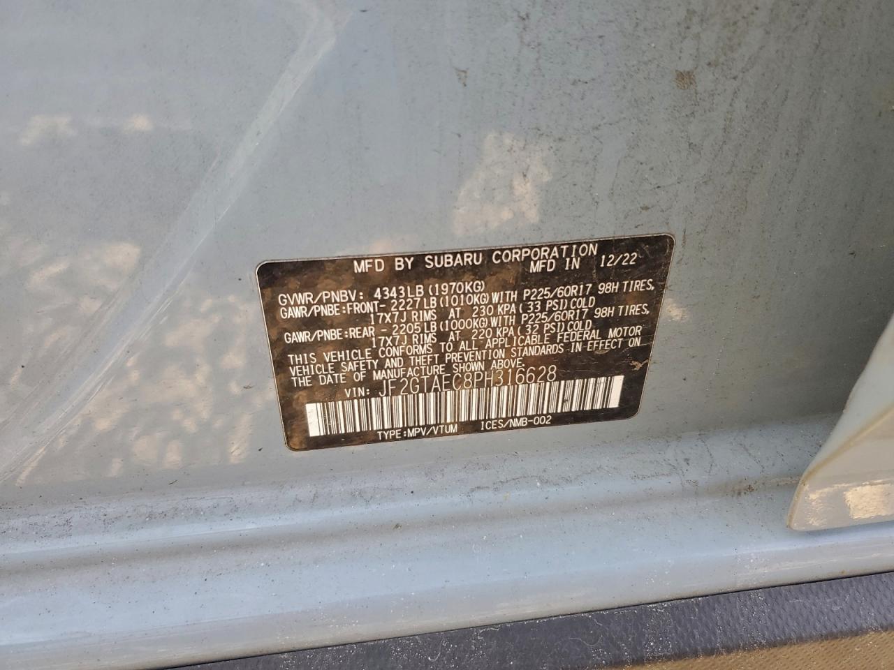 2023 SUBARU CROSSTREK PREMIUM photo 13