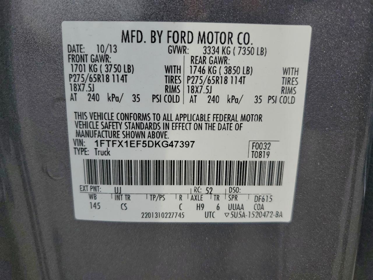 2013 FORD F150 SUPER CAB photo 12