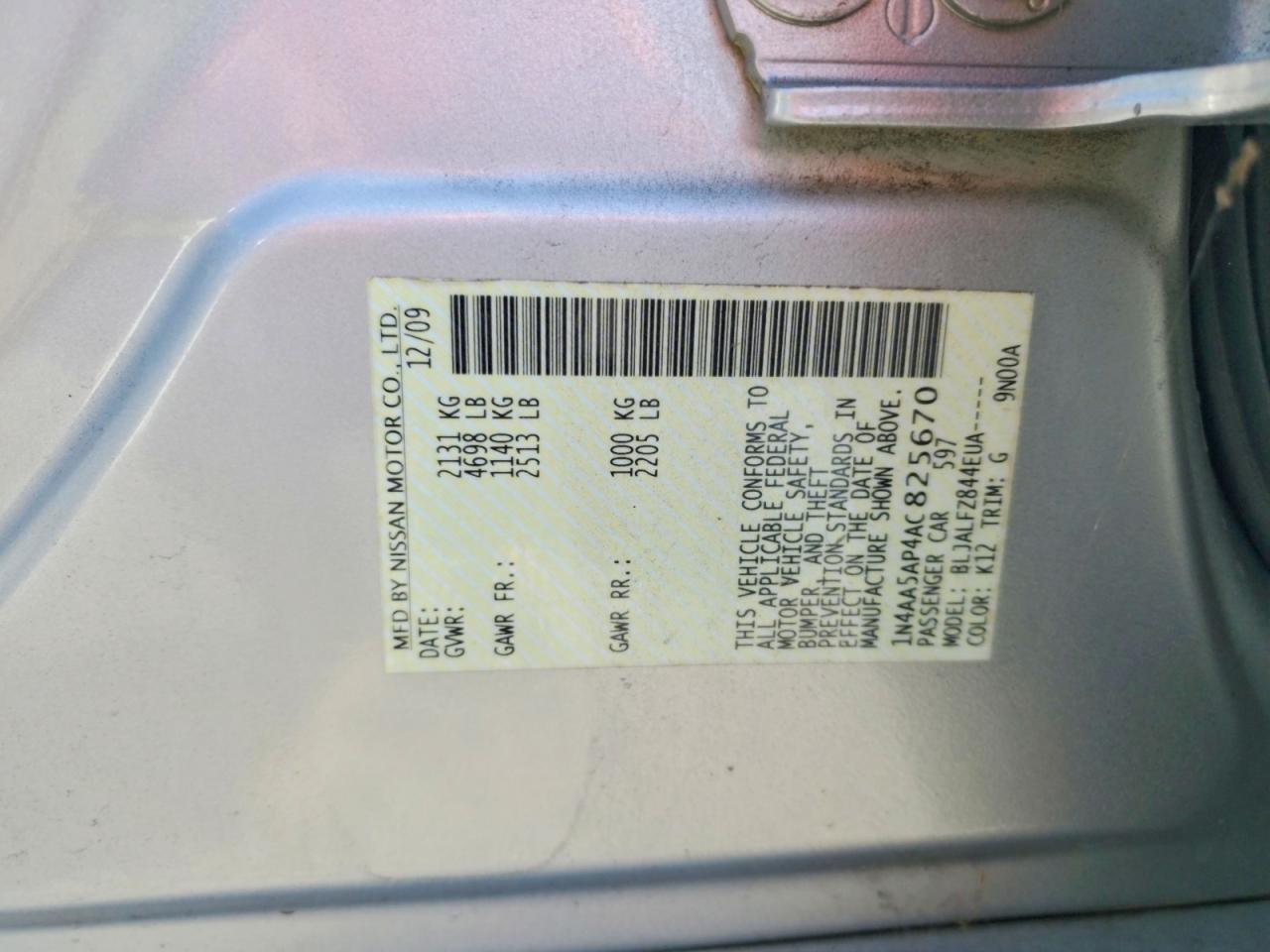 2010 NISSAN MAXIMA S photo 12