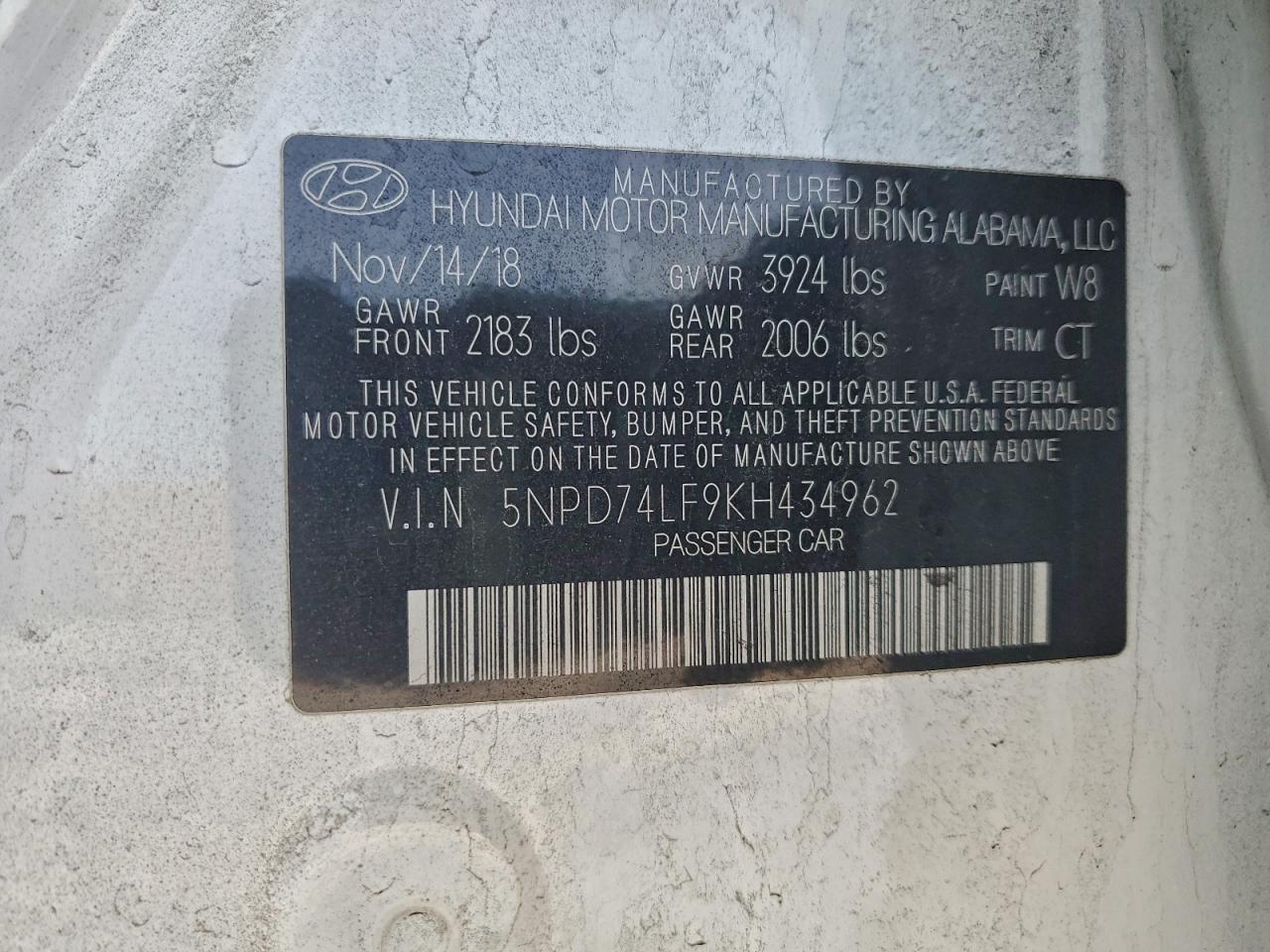 2019 HYUNDAI ELANTRA SE photo 12