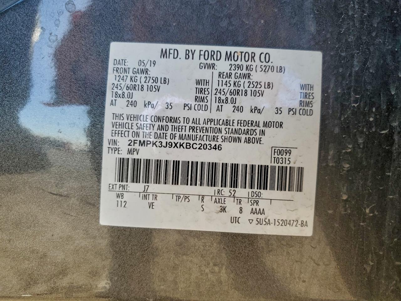2019 FORD EDGE SEL photo 25