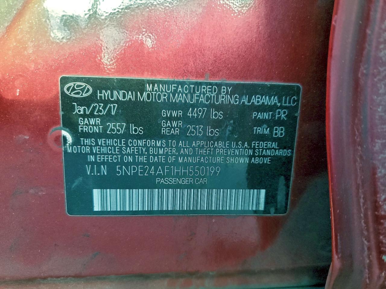 2017 HYUNDAI SONATA SE photo 12