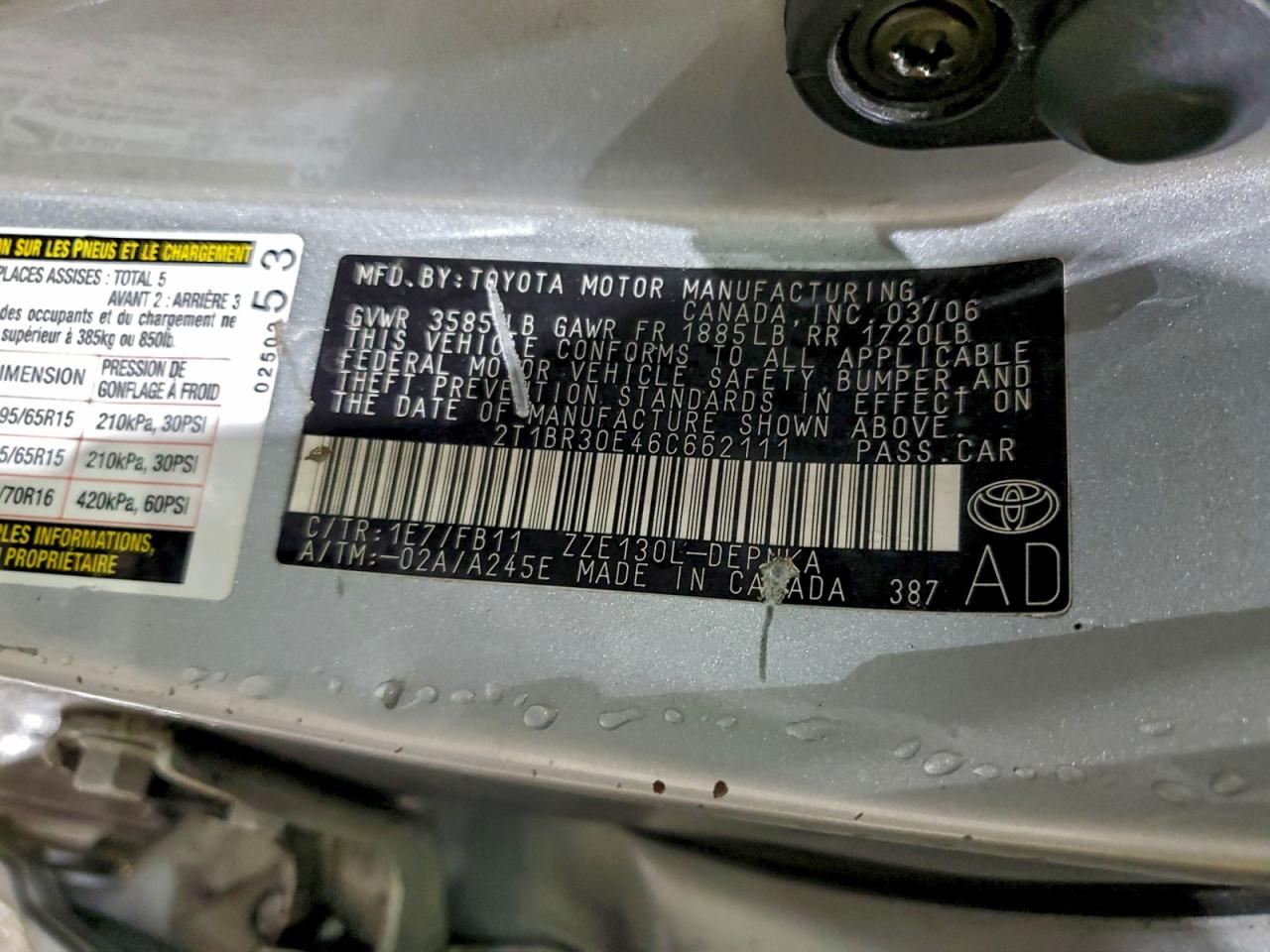 2006 TOYOTA COROLLA CE photo 12