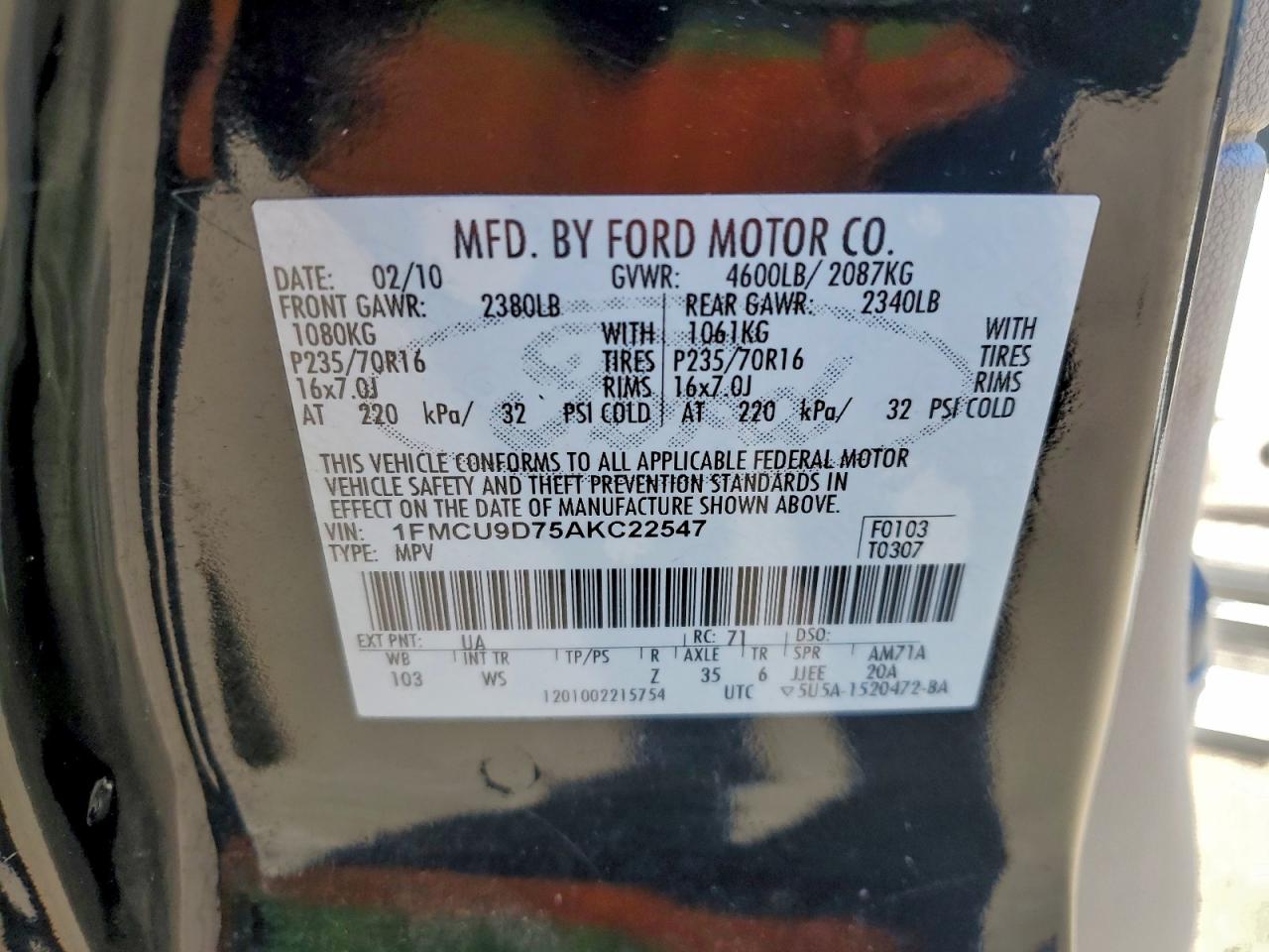 2010 FORD ESCAPE XLT photo 13