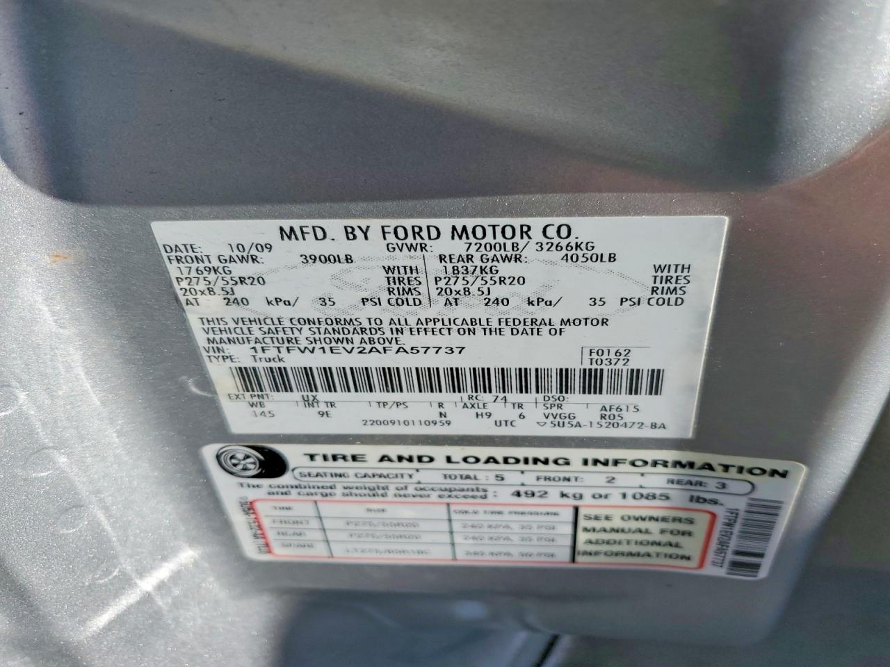 2010 FORD F150 SUPERCREW photo 12