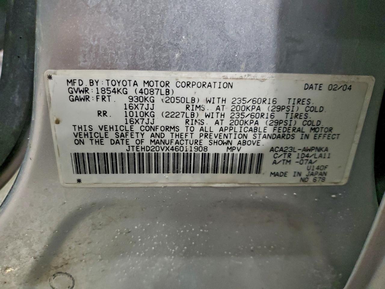 2004 TOYOTA RAV4 photo 13