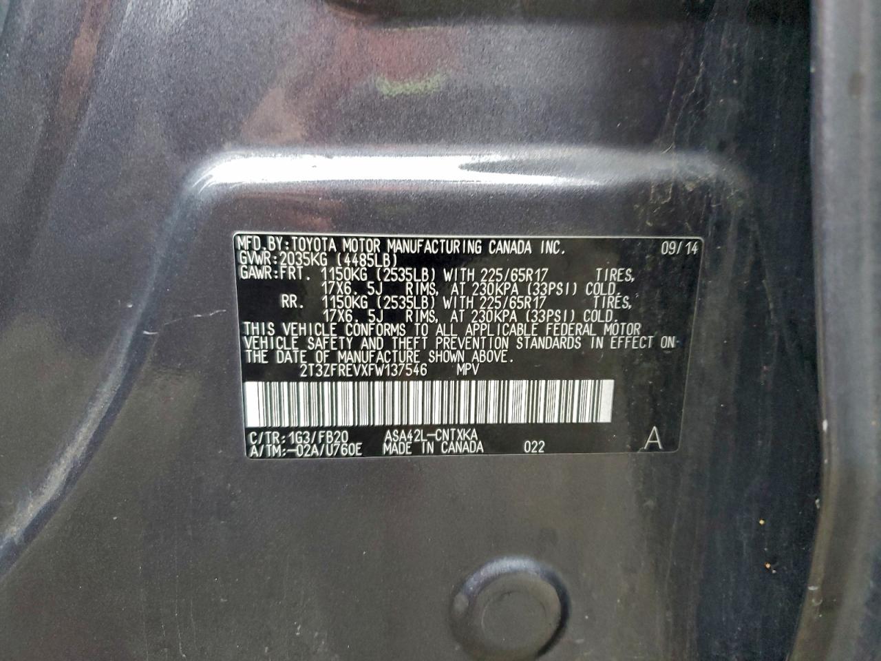 2015 TOYOTA RAV4 LE photo 13