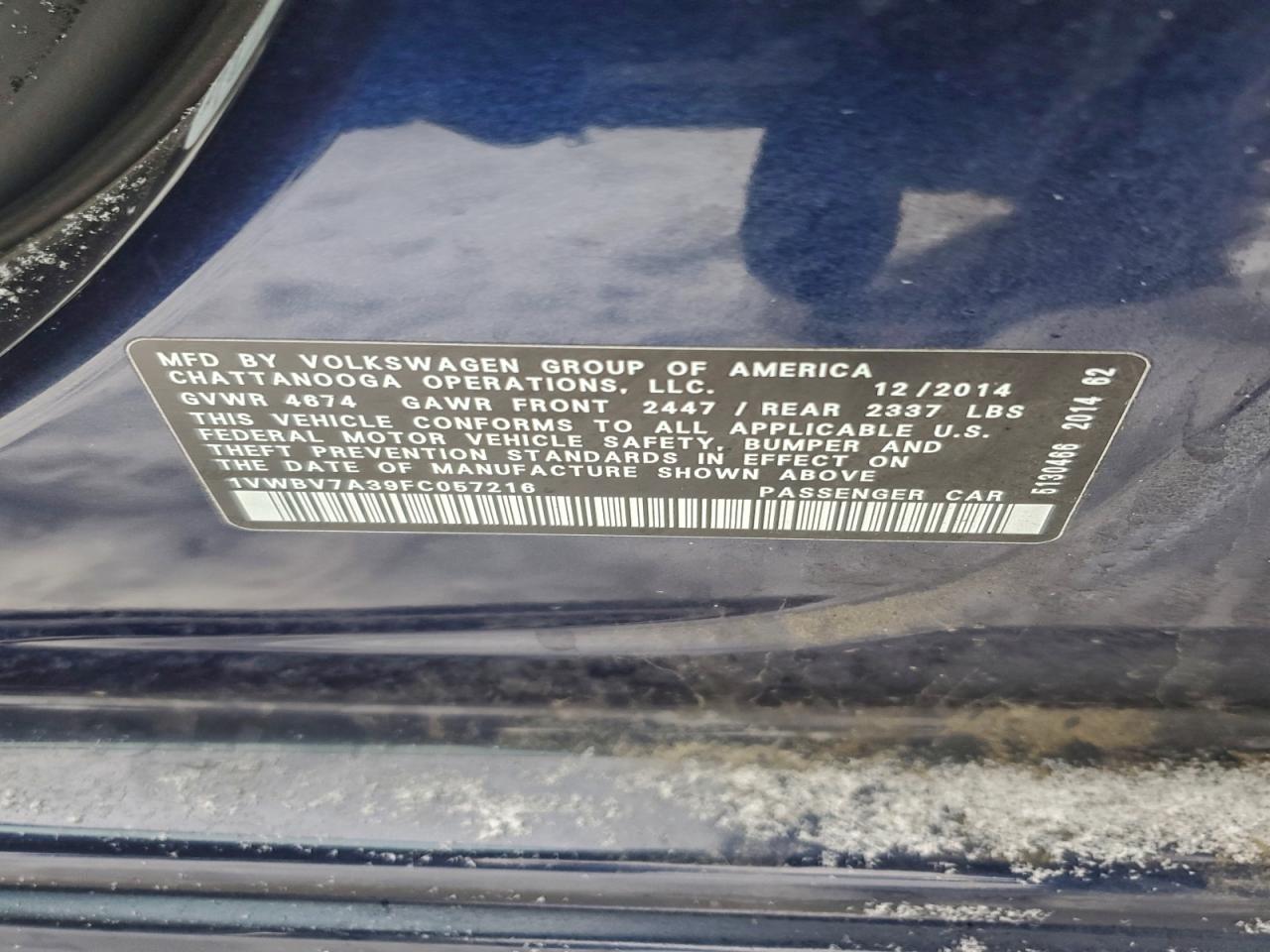 2015 VOLKSWAGEN PASSAT SE photo 13