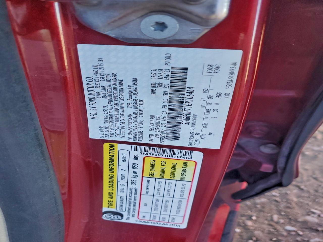 2016 FORD FUSION SE photo 12
