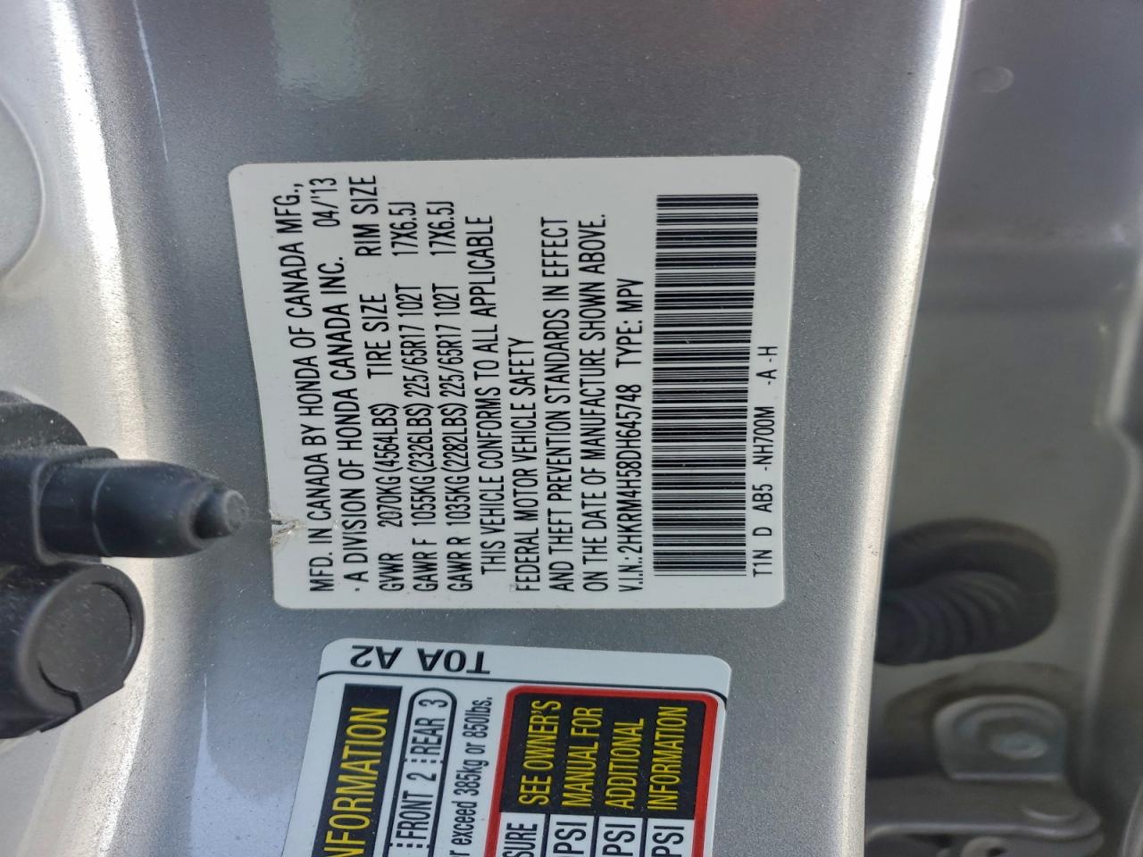 2013 HONDA CR-V EX photo 13