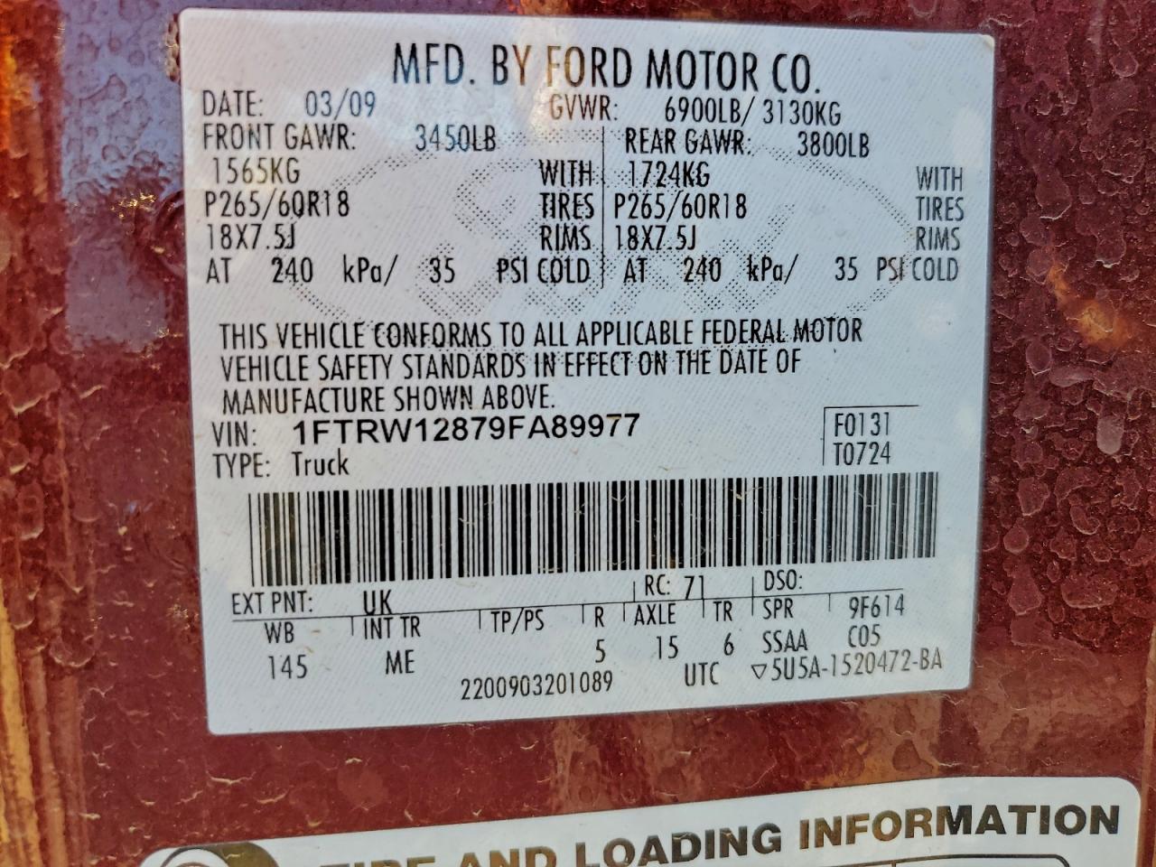 2009 FORD F150 SUPERCREW photo 12
