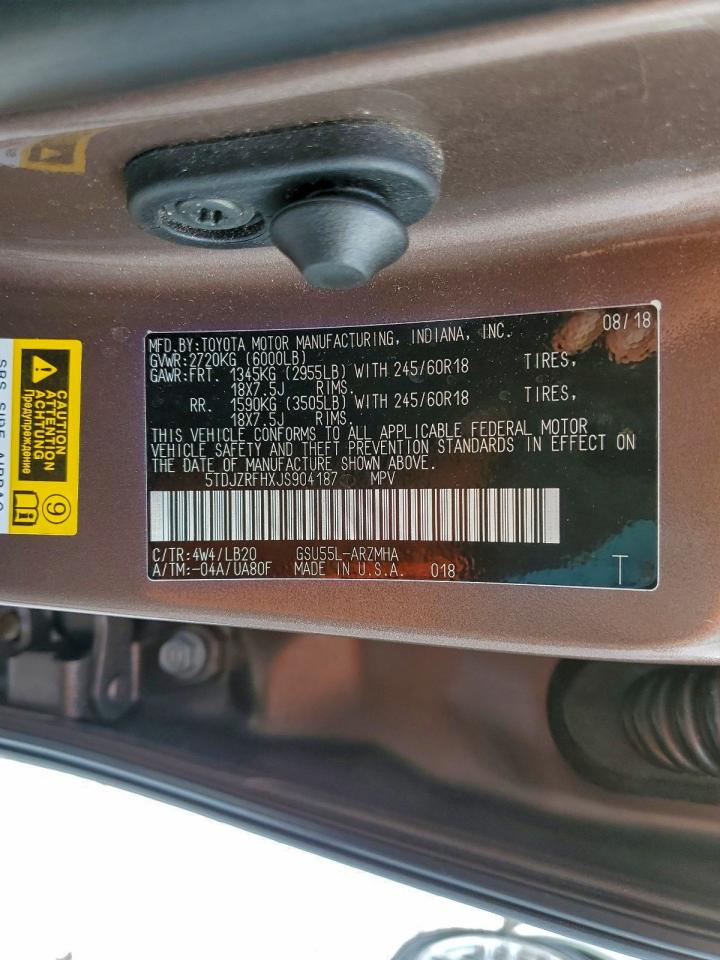 2018 TOYOTA HIGHLANDER SE photo 13