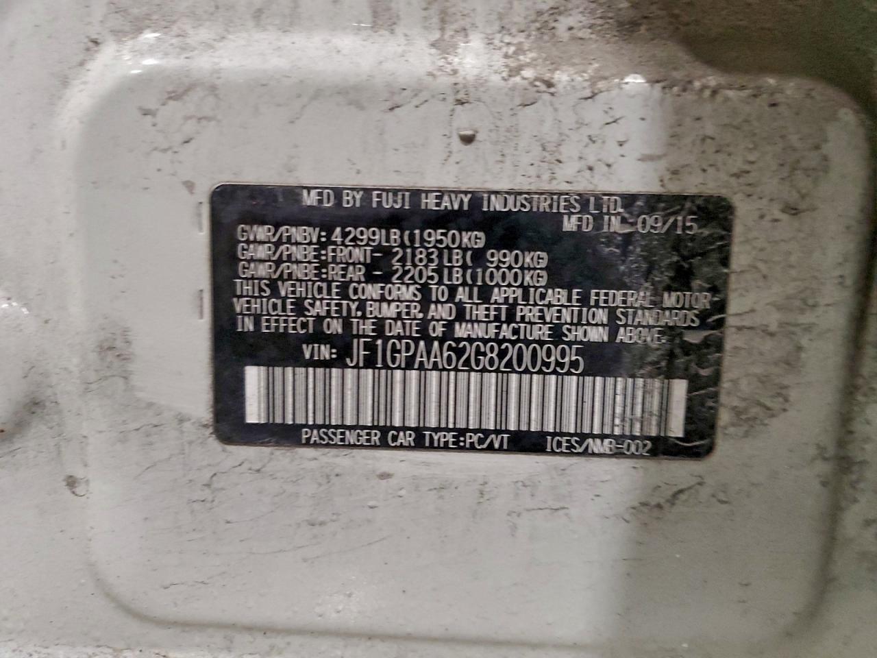 2016 SUBARU IMPREZA photo 12