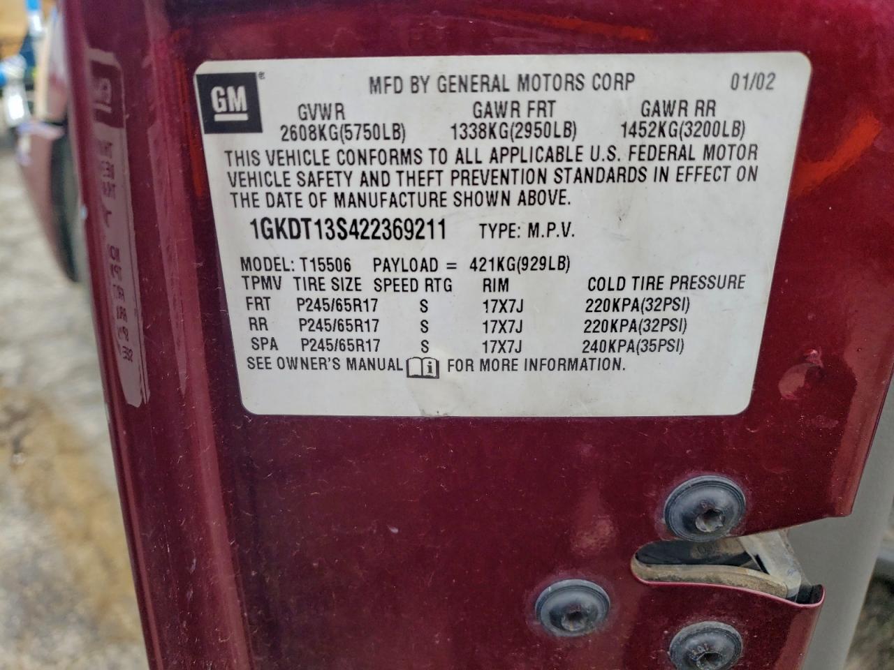 2002 GMC ENVOY photo 12