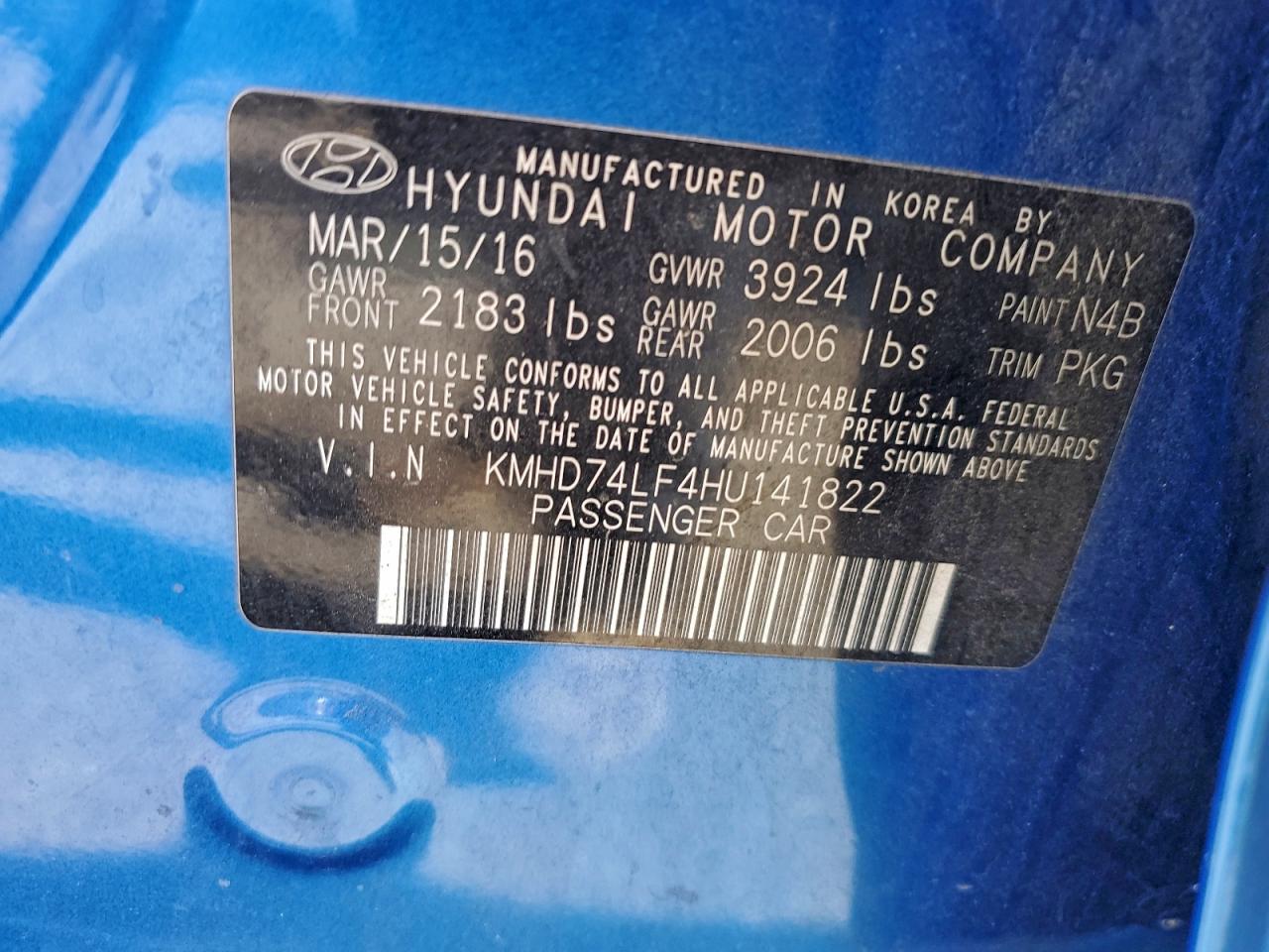2017 HYUNDAI ELANTRA SE photo 12