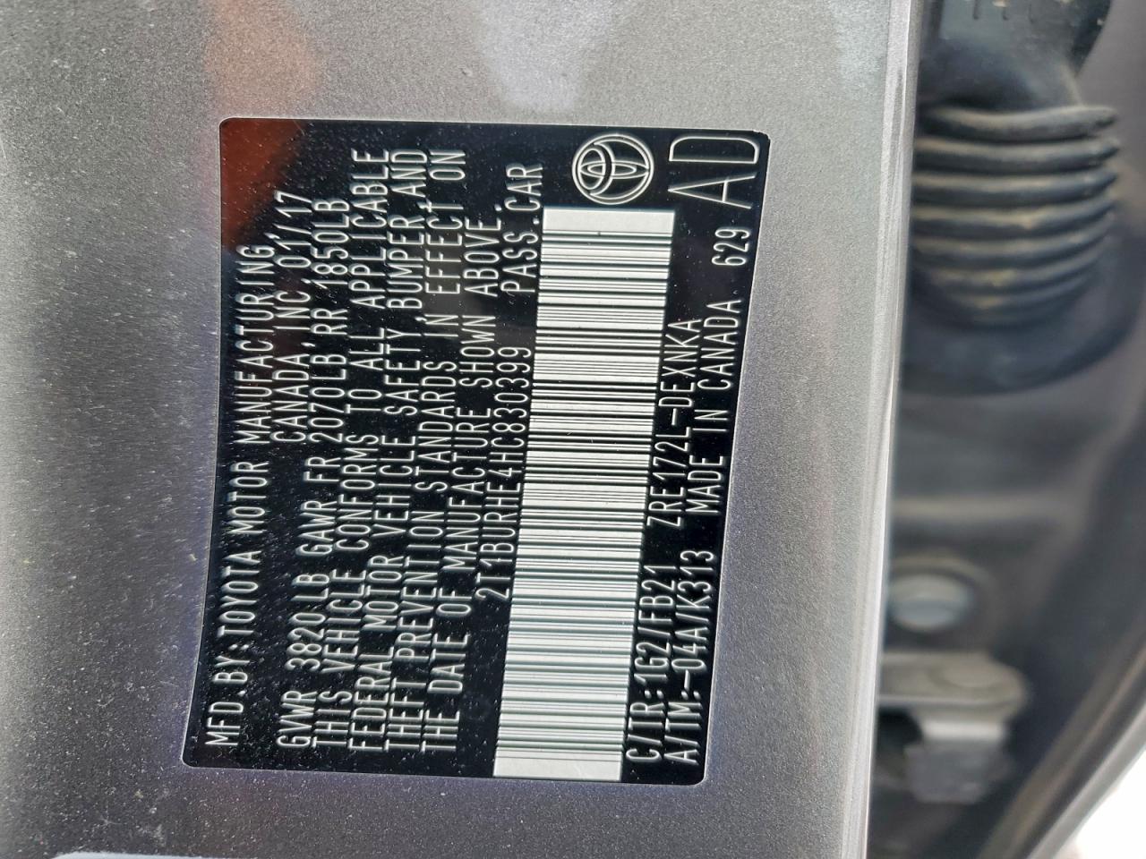 2017 TOYOTA COROLLA L photo 13