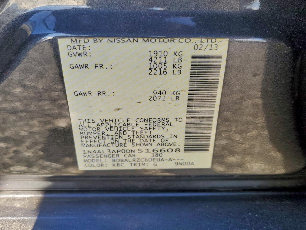 2013 NISSAN ALTIMA 2.5 photo 12