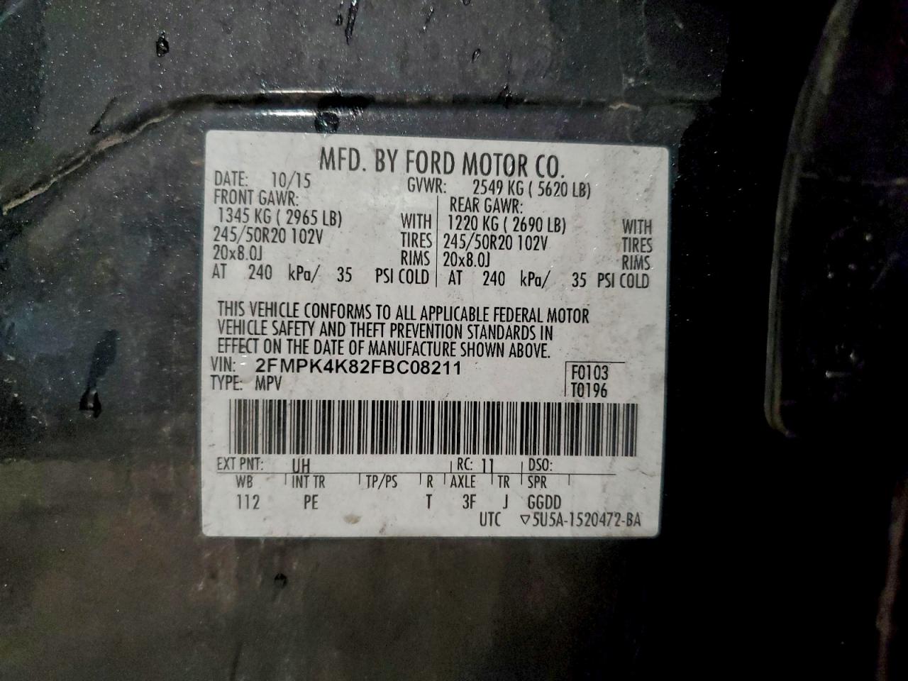 2015 FORD EDGE photo 14
