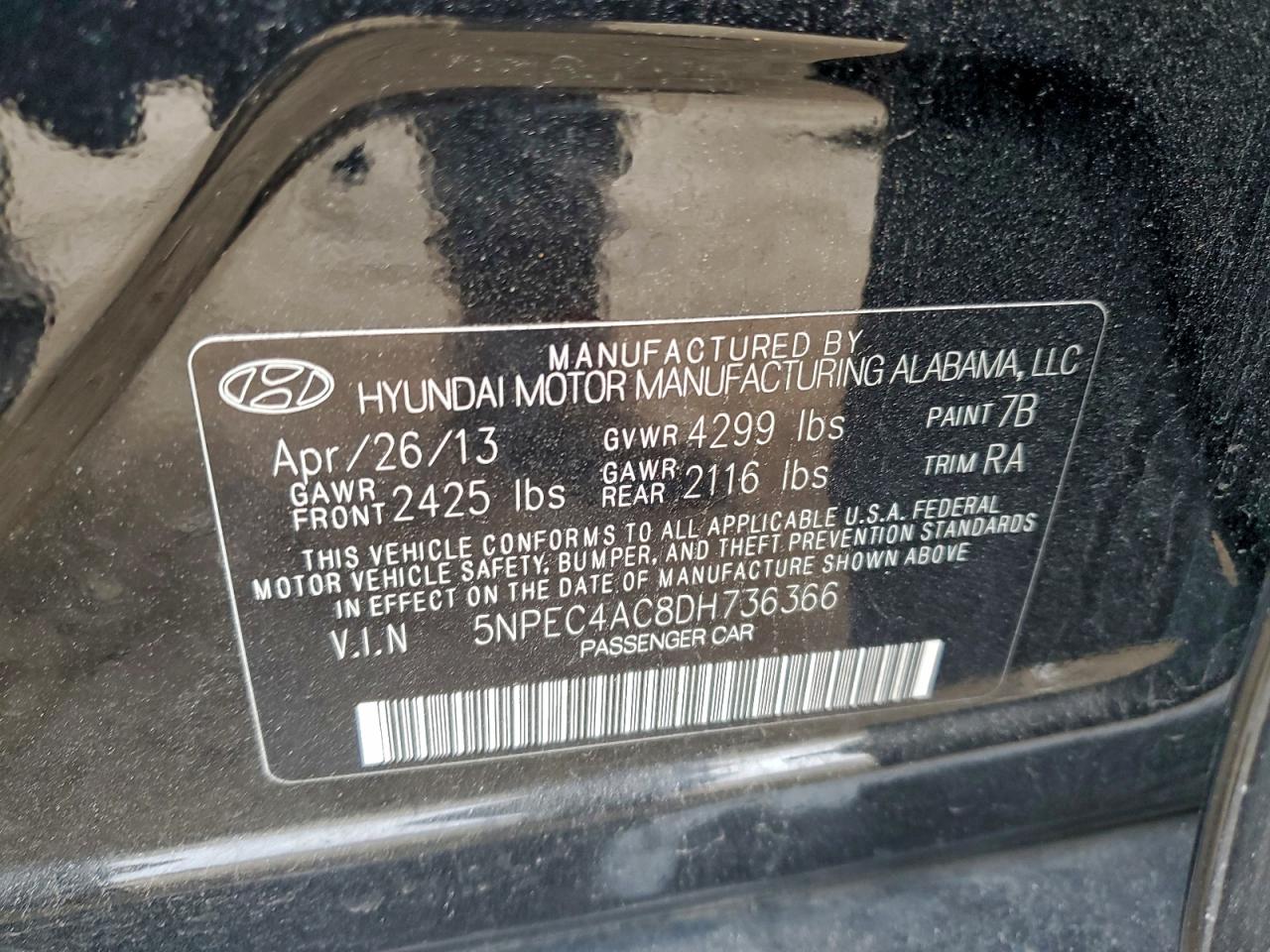 2013 HYUNDAI SONATA SE photo 12