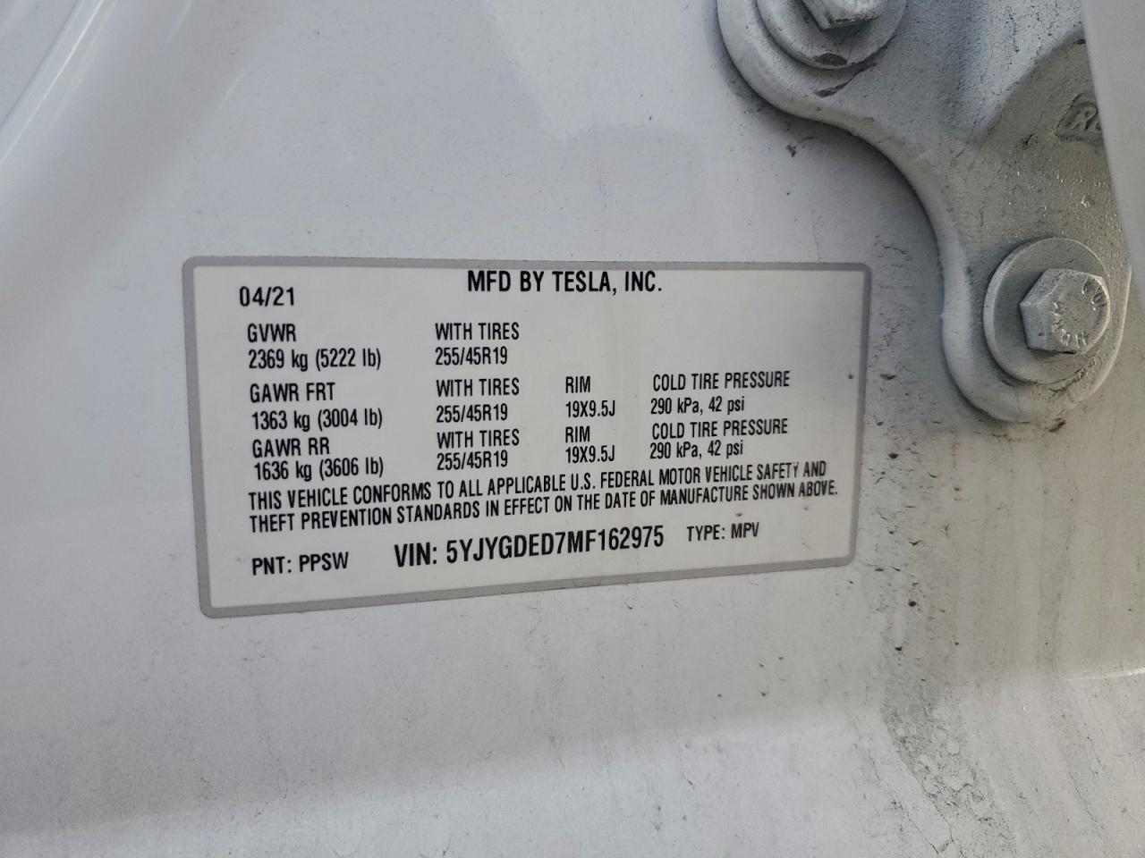 2021 TESLA MODEL Y photo 13