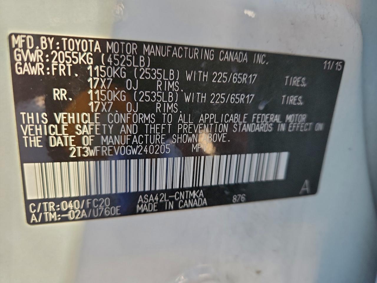 2016 TOYOTA RAV4 XLE photo 13